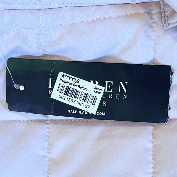 NWT Lauren Ralph Lauren soft baby pink quilted puffer vest with belt. Women’s PL - Picture 9 of 14